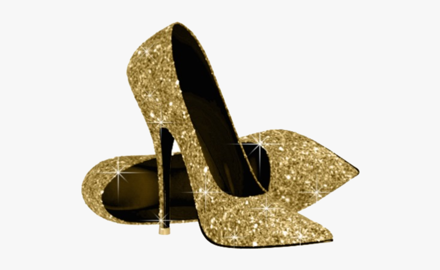 Heels Clipart Golden Shoe - Gold Heels Png, Transparent Png, Free Download