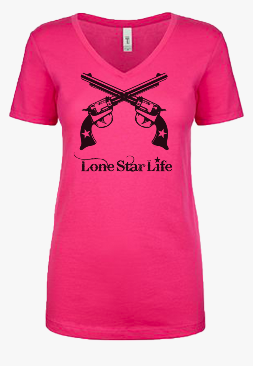 Guns Crossed Pink Vneck - Active Shirt, HD Png Download, Free Download