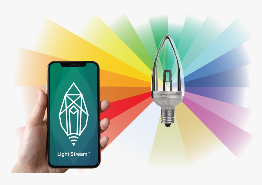 Light Stream Light Bulb And Smart Phone App From Village - Smartphone, HD Png Download, Free Download