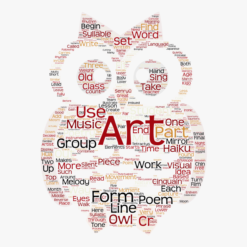 Owl Word Art - Poetry Word Art, HD Png Download, Free Download