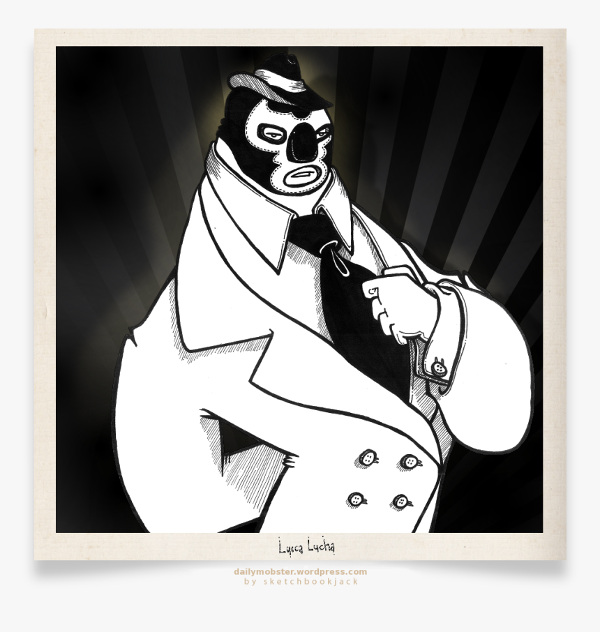 Daily Mobster Sketchbookjack Lucca Lucha Libre Luchador - Cartoon, HD Png Download, Free Download