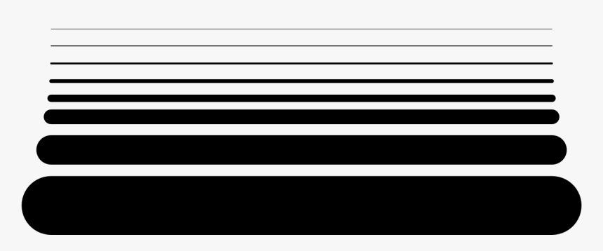 Different Lines With Doubling Their Width In Any Iteration - Lines With Different Width, HD Png Download, Free Download