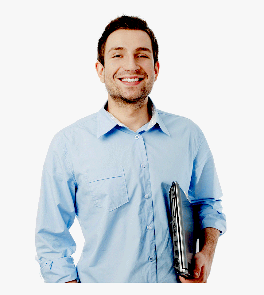 Man With Computer - Guy Png, Transparent Png, Free Download