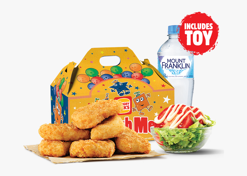 6 Nuggets Kids Pack - Hungry Jacks Kids Meal, HD Png Download, Free Download