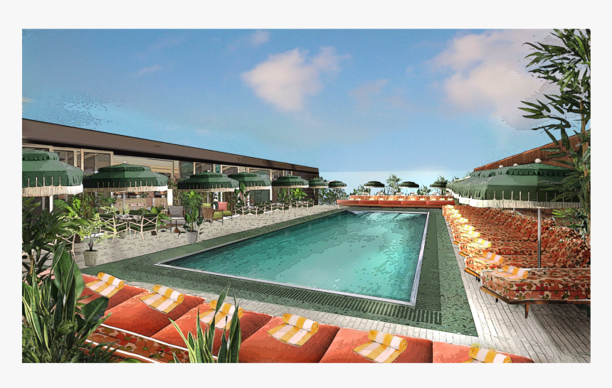 Pool Transparent Rooftop - Soho House White City Pool Bar, HD Png Download, Free Download