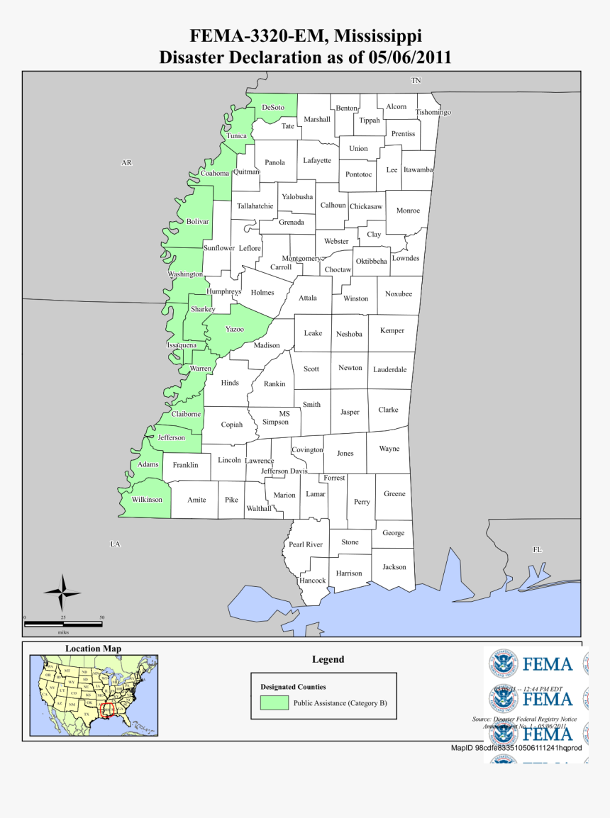 Fema Mississippi Disaster Declaration, HD Png Download, Free Download