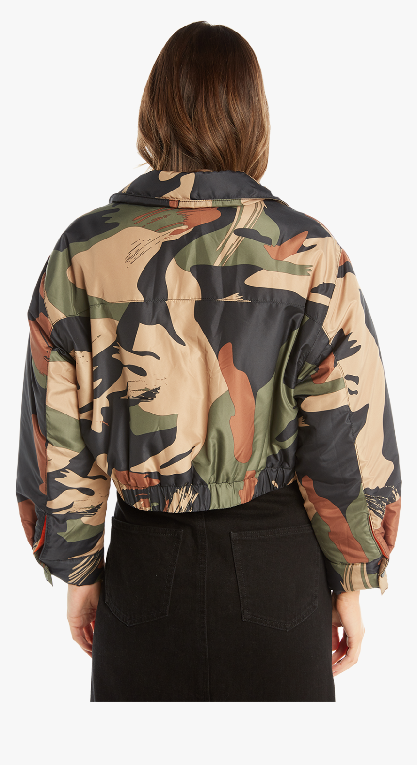 Camo Bomber In Colour Burnt Olive - Miniskirt, HD Png Download, Free Download