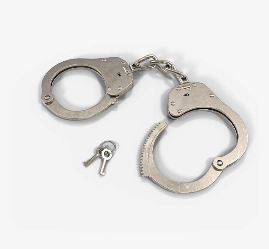 Nickel Plated Police Handcuffs With Keys, HD Png Download, Free Download