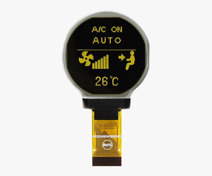 Circular Oled Display, - 2 Round Oled Display Yellow, HD Png Download, Free Download