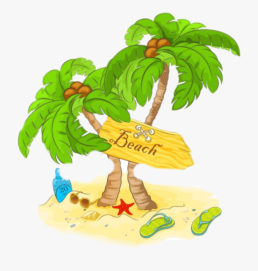 #palmeras #palmtrees #beach #summer - Clip Art Beach Transparent, HD Png Download, Free Download