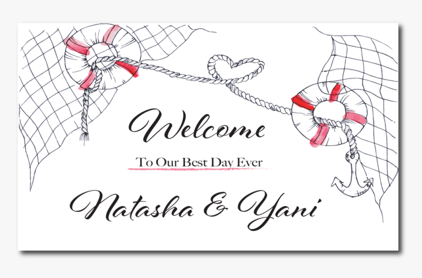 Nautical Wedding Welcome Sign - Drawing, HD Png Download, Free Download