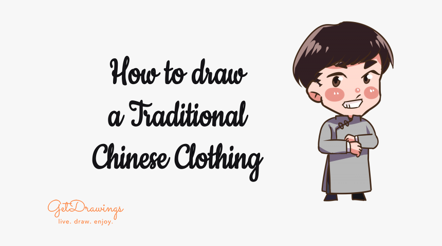 How To Draw A Traditional Chinese Clothing - Cartoon, HD Png Download, Free Download