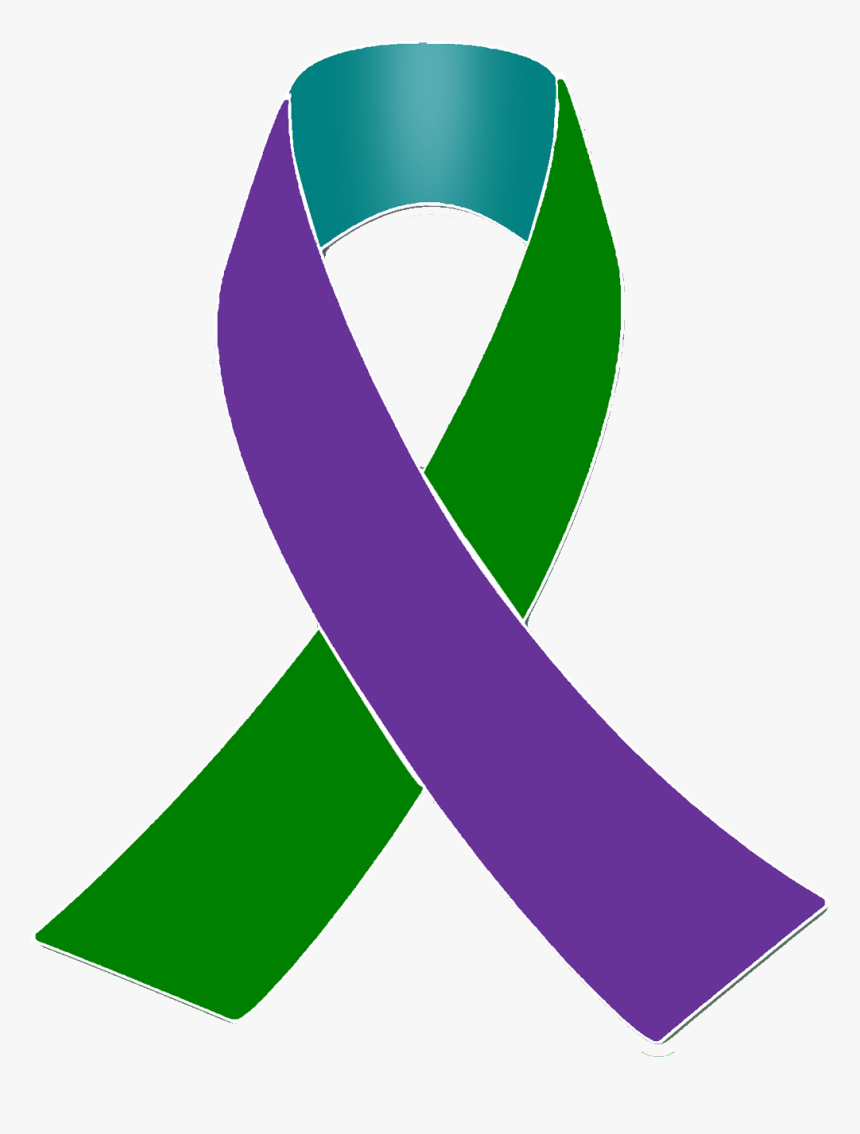 Purple, Teal And Green Awareness Ribbon - Pink Breast Cancer Logo, HD Png Download, Free Download