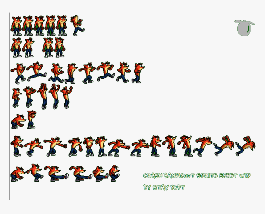 Crash Bandicoot Sprite Sheet , Png Download - Crash Bandicoot Sprite Sheet, Transparent Png, Free Download