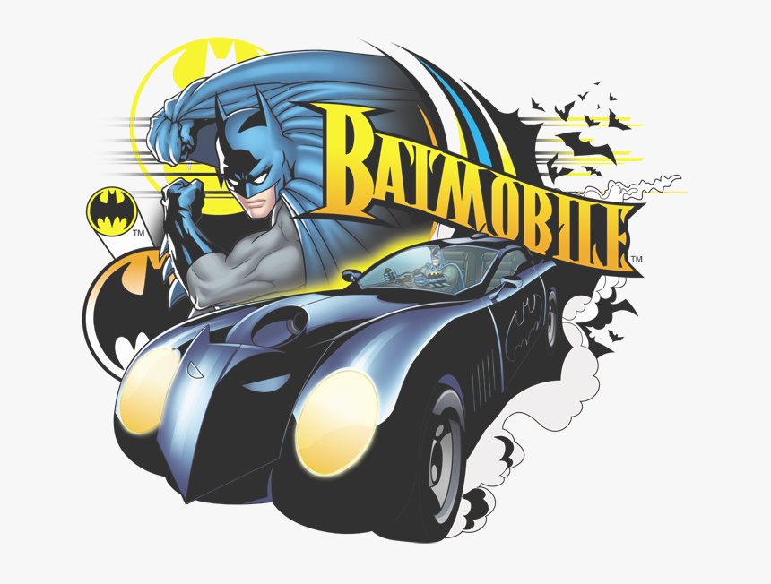 Batman Batmobile Youth Hoodie - Cartoon, HD Png Download - kindpng
