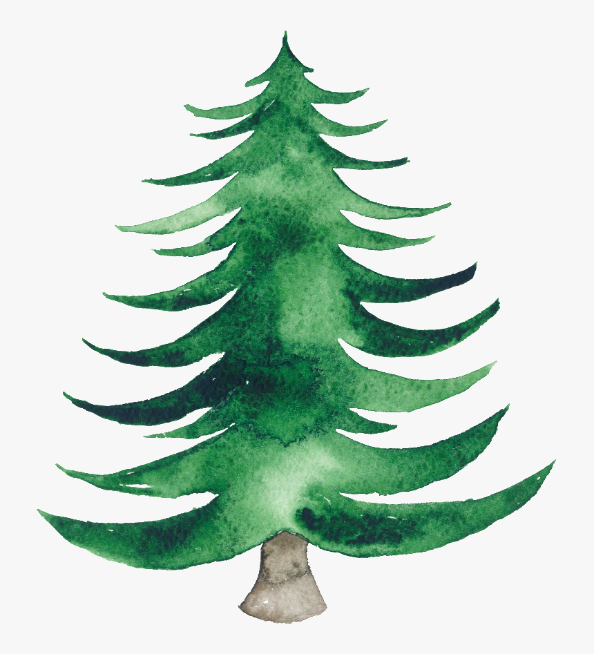 Hand Painted Watercolor Christmas Tree Transparent - Christmas Tree, HD Png Download, Free Download