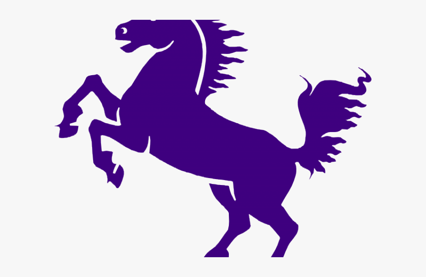 Mustang Clipart Purple - Black Rearing Horse Png, Transparent Png, Free Download