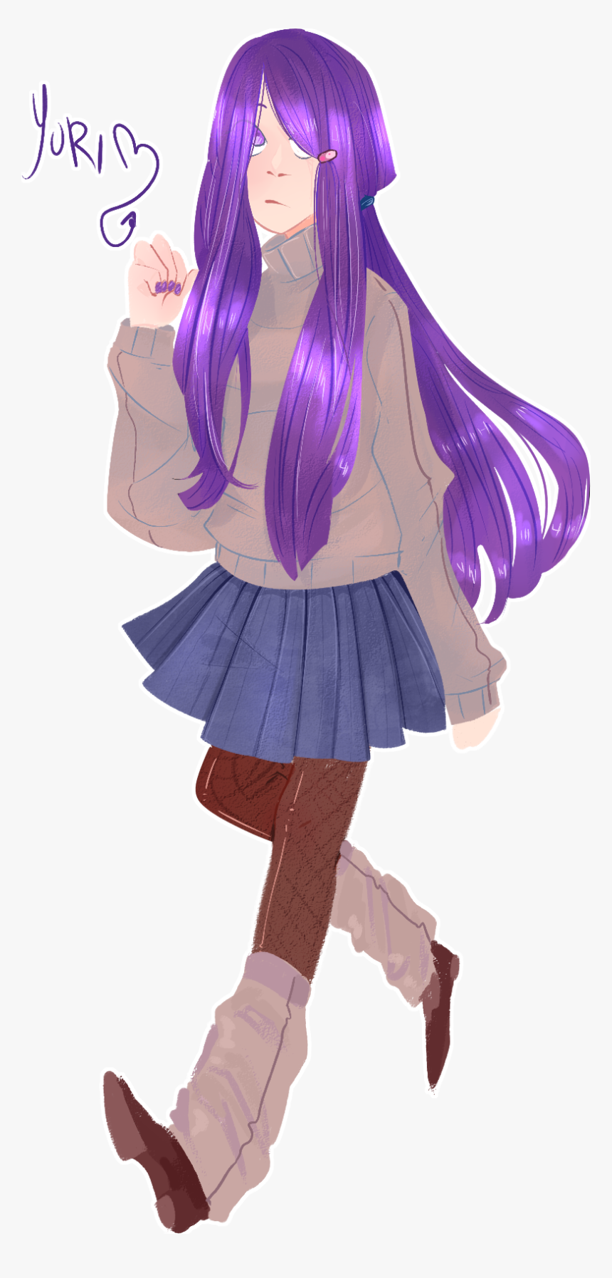 Yuri Ddlc Yuri Ddlc Doki Doki Literature Club Doki - Cartoon, HD Png Download, Free Download