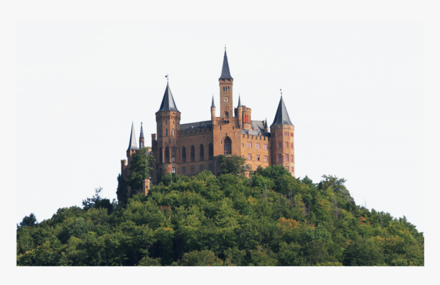 Castle On A Hill Surrounded By Trees Png Image - Hohenzollern Castle, Transparent Png, Free Download