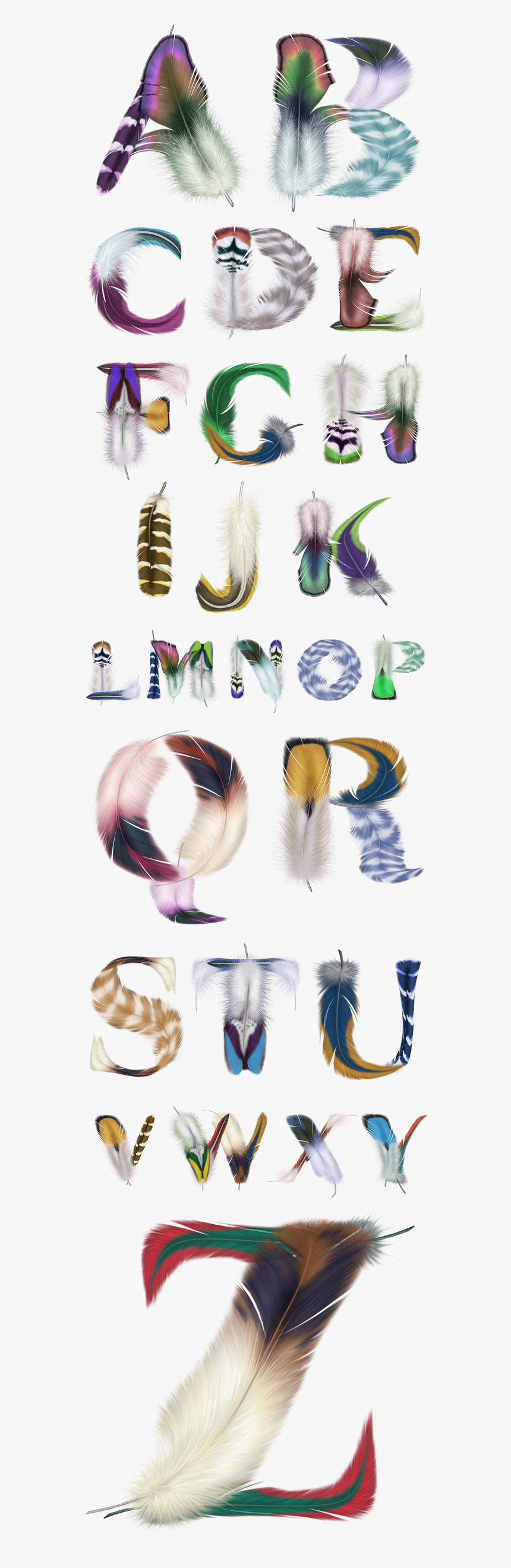 Letters Made From Feathers, HD Png Download, Free Download