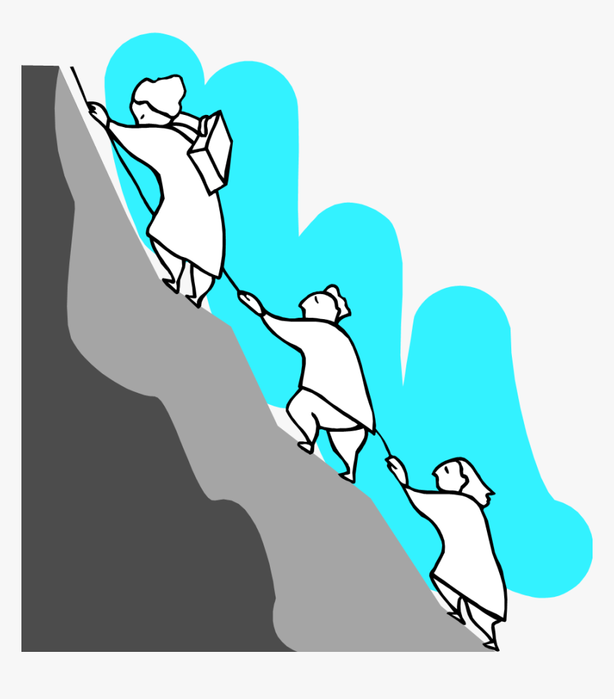 Person Climbing A Mountain Clip Art Ciij - People Climbing A Mountain Clip Art, HD Png Download, Free Download