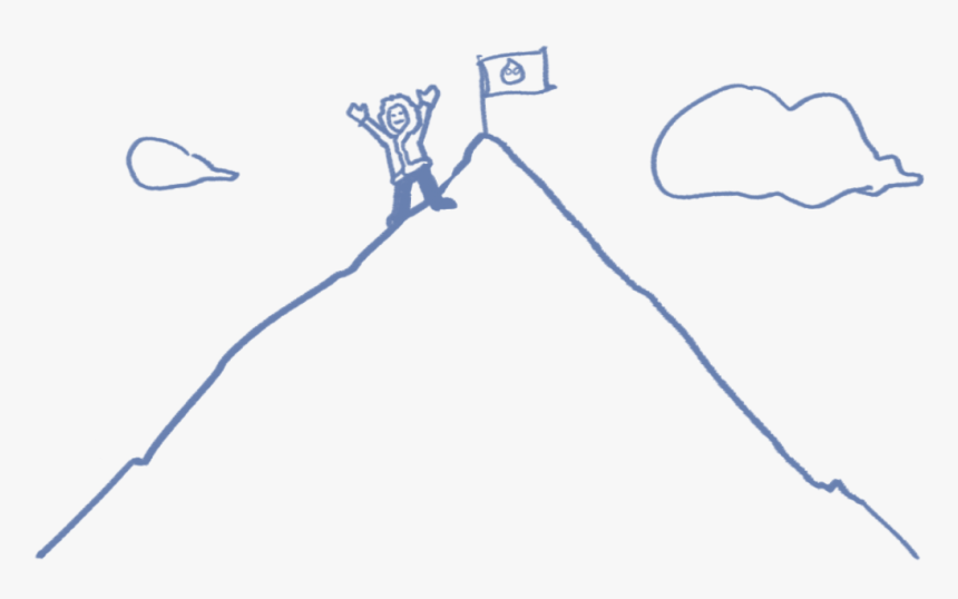 Doodle Of Person Climbing Mountain - Mountain Climbed Doodle, HD Png Download, Free Download