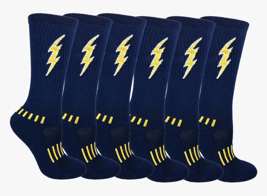 Navy Blue With Yellow Youth Insane Bolt - Sock, HD Png Download, Free Download