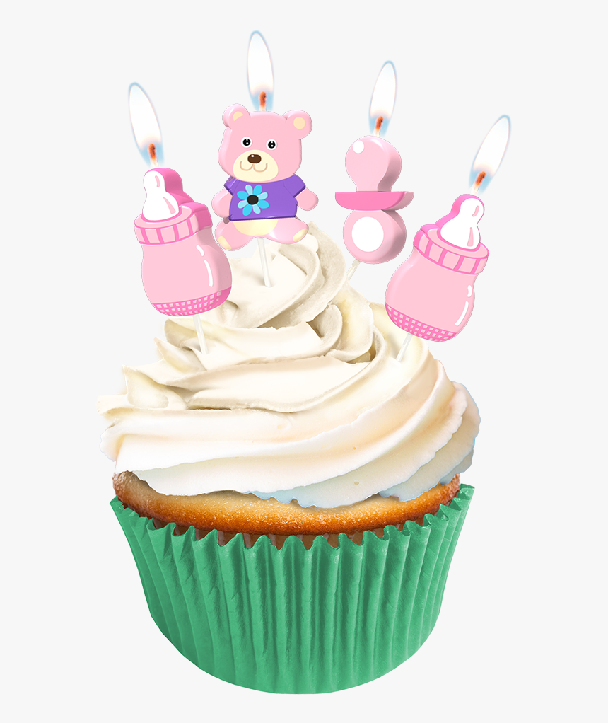 Vela Para Babyshower - Cup Cake Con Vela Png, Transparent Png, Free Download