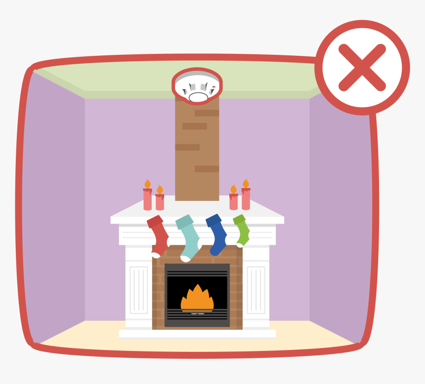 Smoke Detector Fireplace - Cartoon, HD Png Download, Free Download