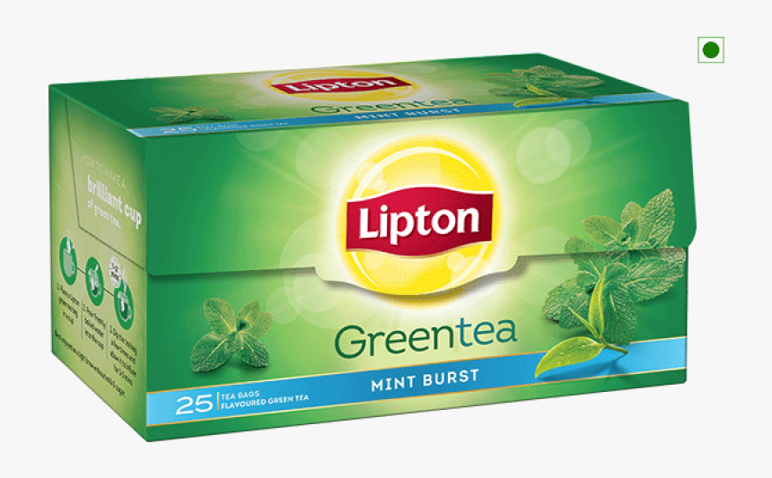 Lipton Green Tea 25 Tea Bags , Png Download - Lipton Green Tea Mint Burst, Transparent Png, Free Download