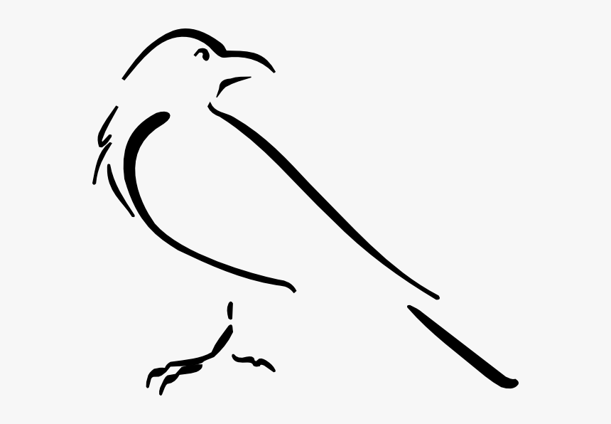 Simple Crow Line Art, HD Png Download, Free Download