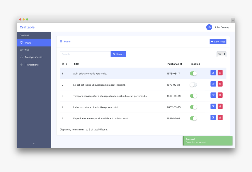 Notification Example - Crm Laravel Admin Template, HD Png Download, Free Download