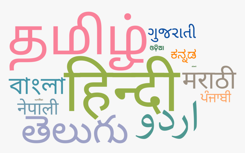 Indian Language Wikipedias Word Cloud Based On Number - Thank You In Different Languages In India, HD Png Download, Free Download