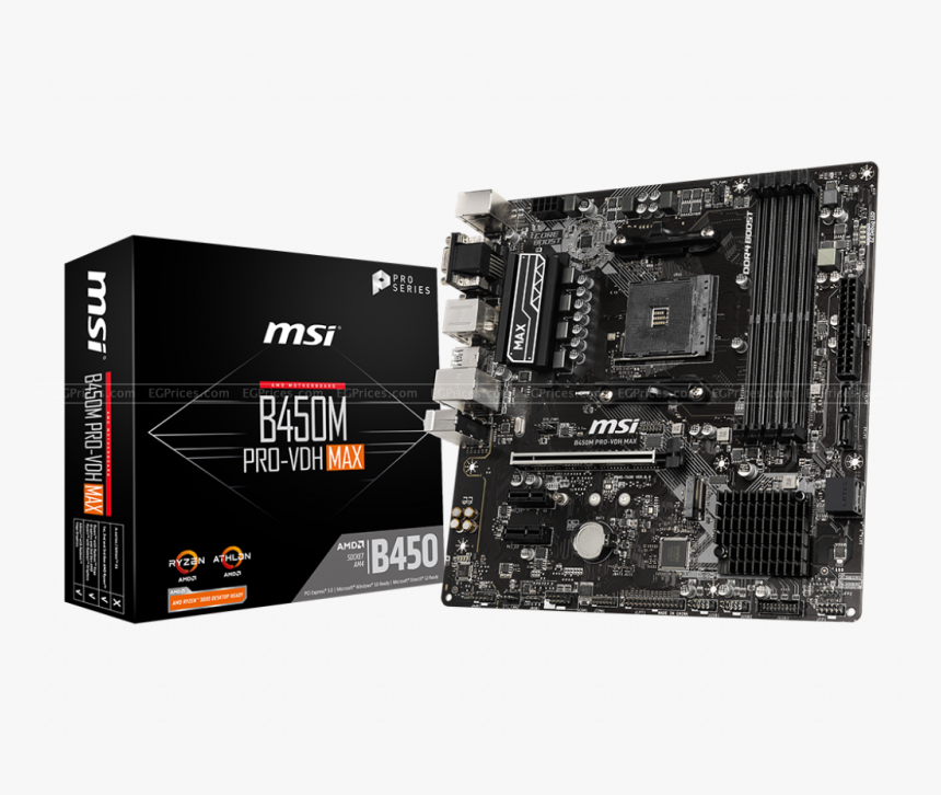 B450m Pro-vdh Max Socket Amd Am4 Motherboard - B450m Pro Vdh Max, HD Png Download, Free Download