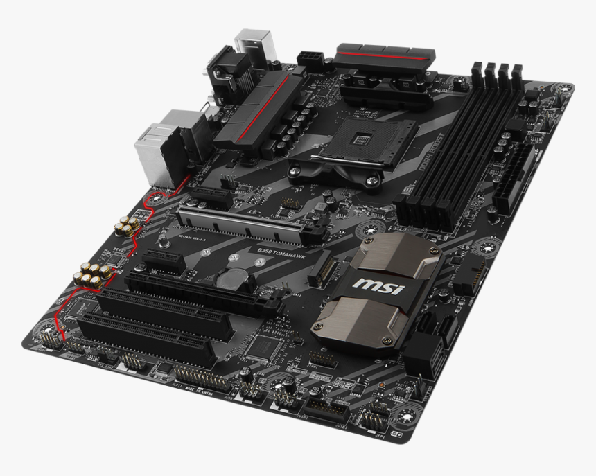 Msi B350 Tomahawk Am4 Amd B350 Sata 6gb/s Usb - Msi B450 Tomahawk Motherboard, HD Png Download, Free Download