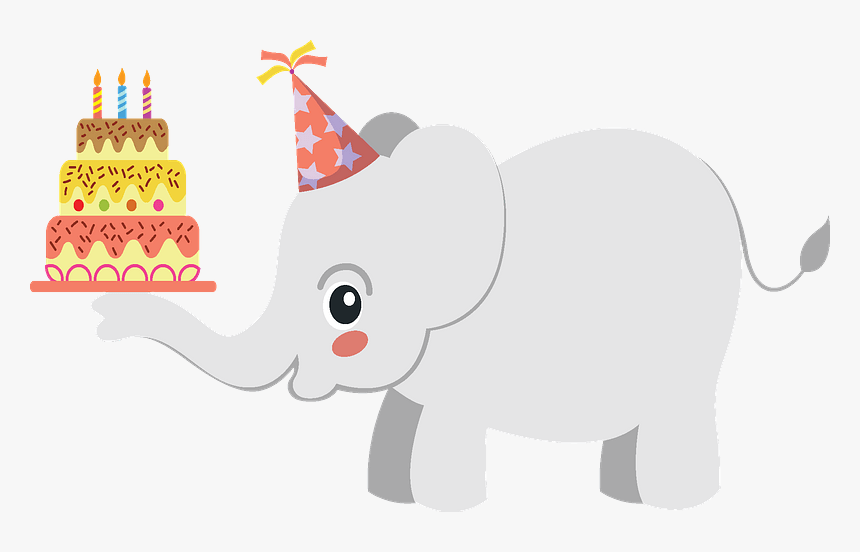 Elephant Birthday Clipart - Indian Elephant, HD Png Download, Free Download