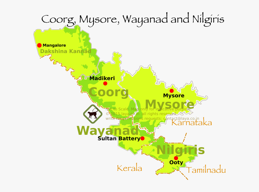 Coorg On Map Of India, HD Png Download, Free Download