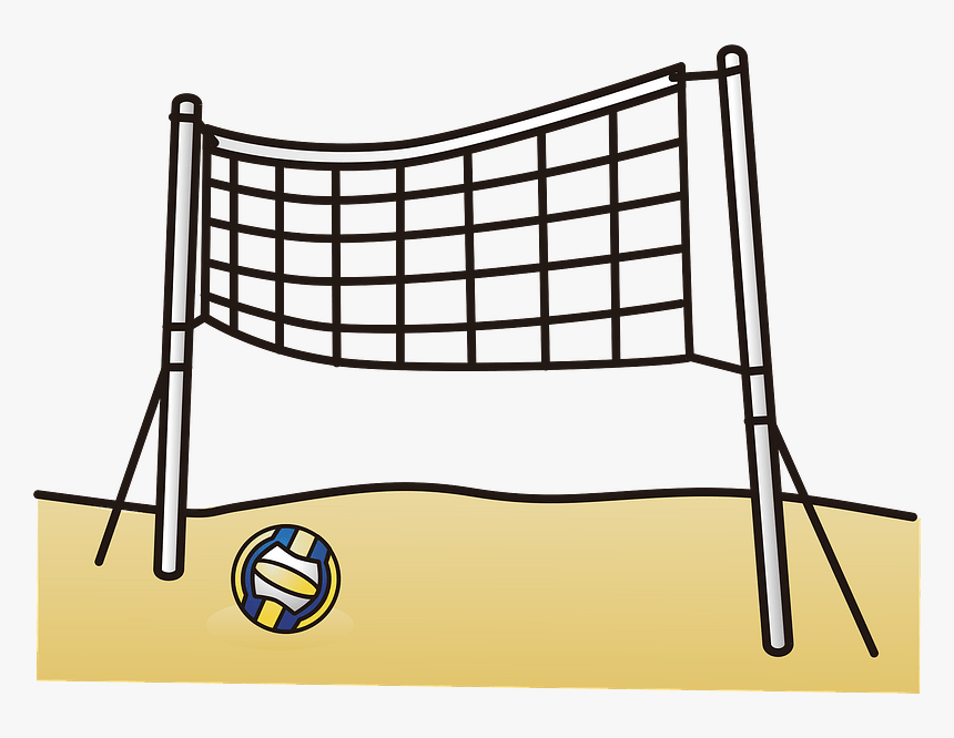 Beach Volleyball Sports Clipart - Net, HD Png Download - kindpng