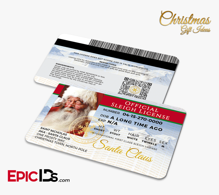 Santa Claus Official Sleigh License - Campus Card, HD Png Download, Free Download