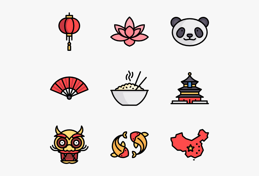 Chinese Icons Cartoon Png, Transparent Png, Free Download