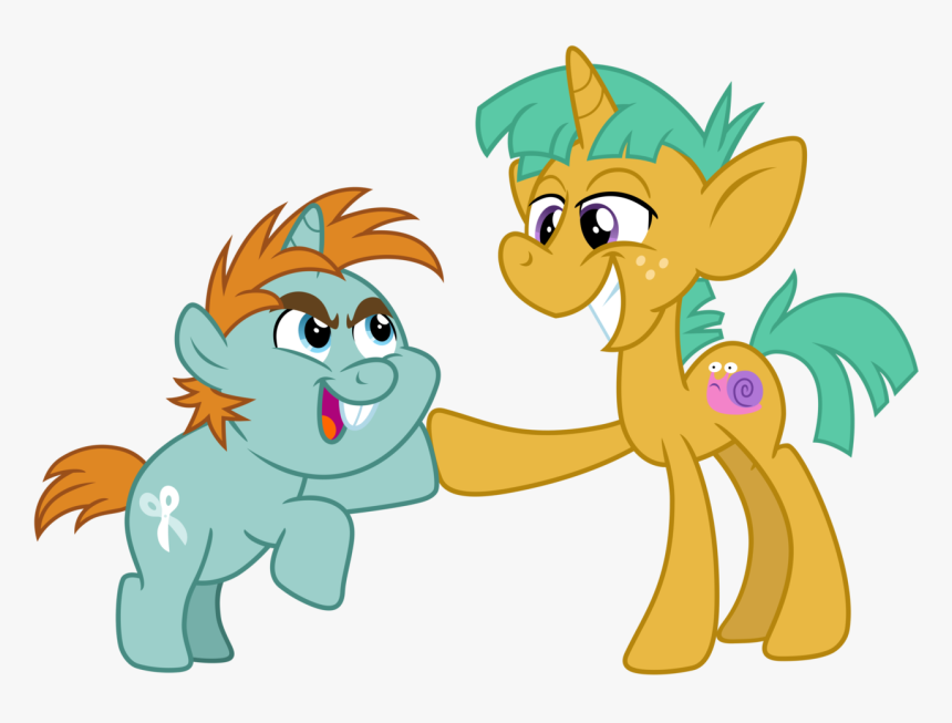 Cheezedoodle96, Buck Teeth, Colt, Duo, Foal, Hoofbump, - My Little Pony: Friendship Is Magic, HD Png Download, Free Download