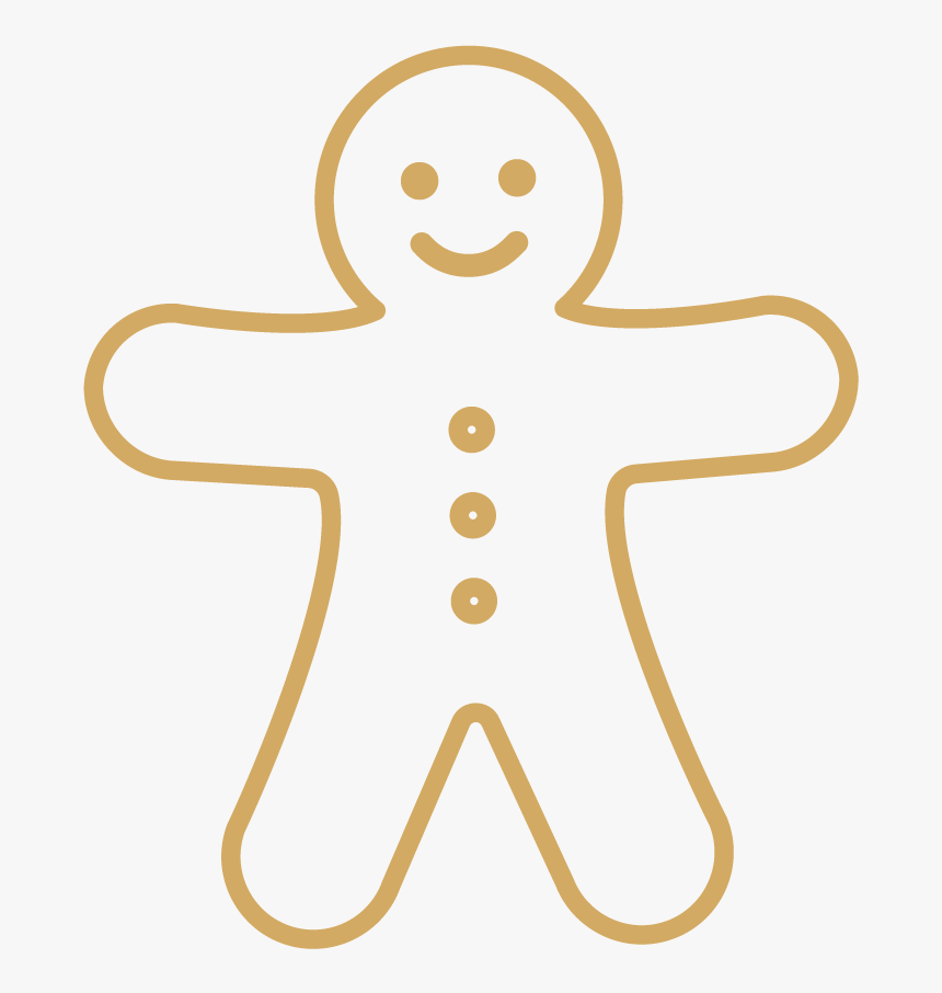 มนุษย์ ขนมปัง ขิง ระบายสี Clipart , Png Download - Gingerbread Cookie Black And White, Transparent Png, Free Download