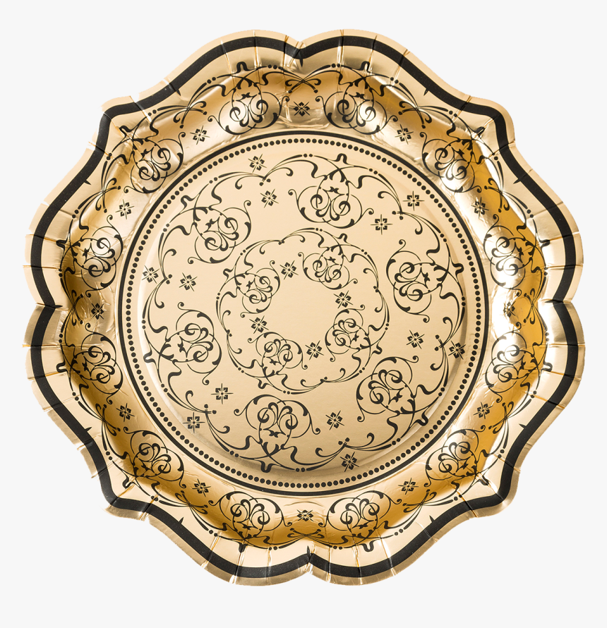 Talking Tables Party Porcelain Baroque Foiled Plates - Party Porcelain Baroque Foiled Plates, HD Png Download, Free Download