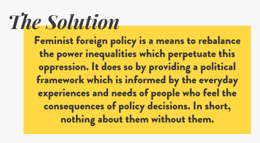 Centre For Feminist Foreign Policy The Solution - Colorfulness, HD Png Download, Free Download