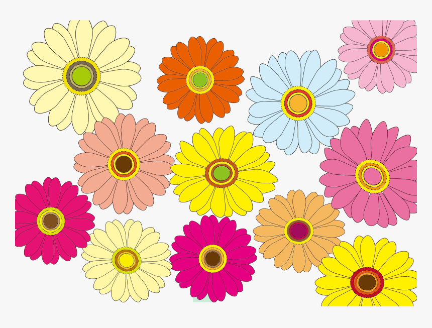 Multicolored Flowers Clip Arts - Kwiatki Clipart, HD Png Download, Free Download