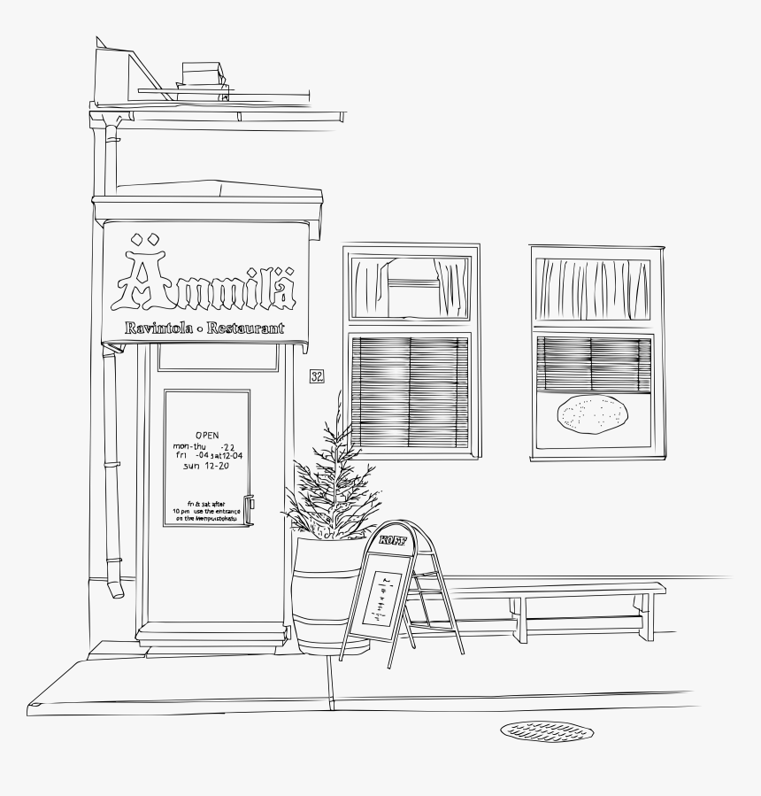 Restaurant Ämmilä Clip Arts - Restaurant Drawing Png, Transparent Png, Free Download