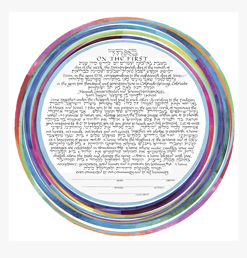 Rainbow Ketubah With Navi Text , Png Download - Circle, Transparent Png, Free Download