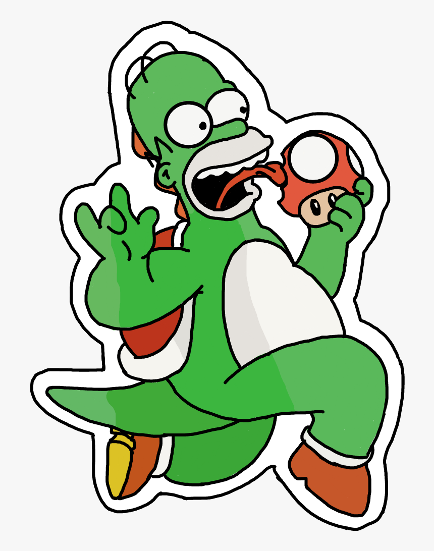 #yoshi #mariobros #homer #homero #homerosimpson #simpsons - Yoshi De Mario Bros, HD Png Download, Free Download