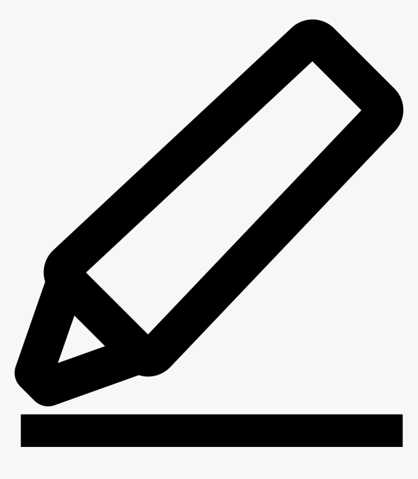 Pencil Diagonal Outline Symbol On A Line, HD Png Download, Free Download