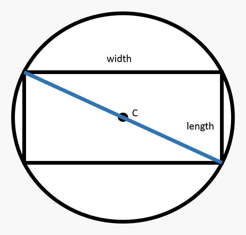 Rectangle In A Circle Diameter, HD Png Download, Free Download